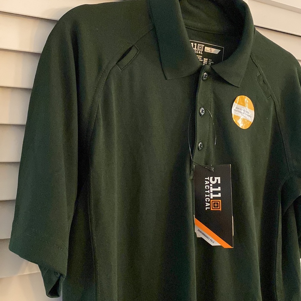 5.11 Tactical men’s performance shirt sleeve polo (71049) Green Small NEW - Picture 5 of 11